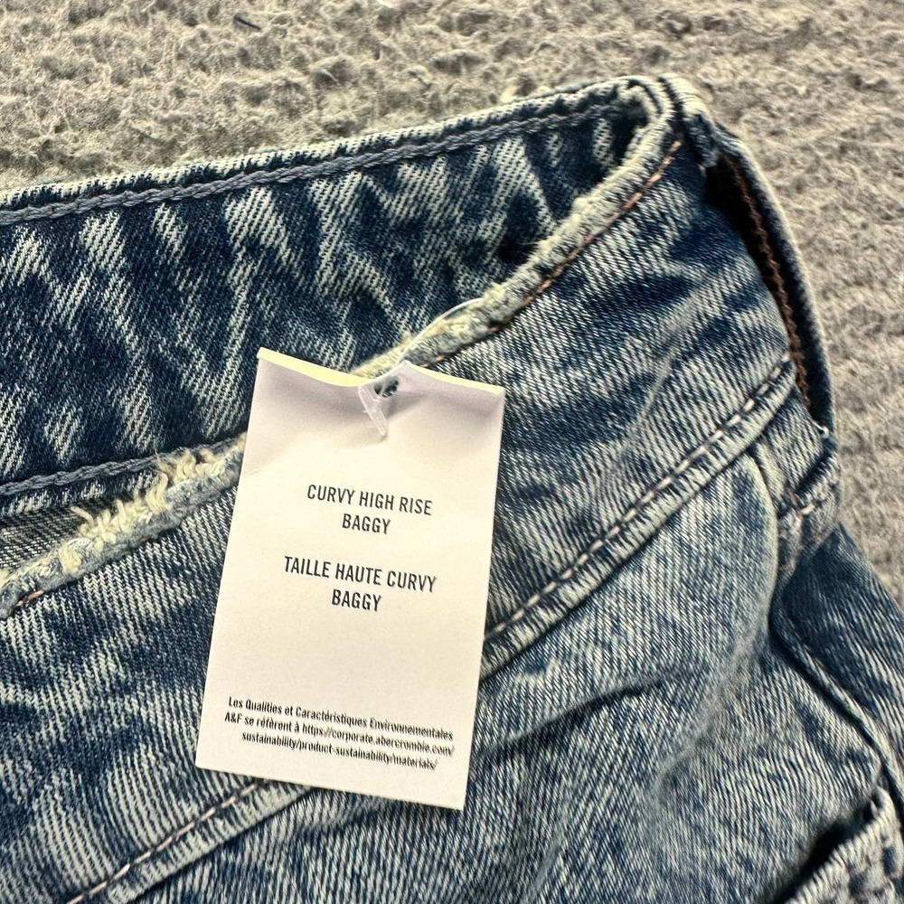 Hollister Jeans Women's 16 Blue Cotton Denim Straight Baggy Curvy Streetwear - Picture 5 of 12